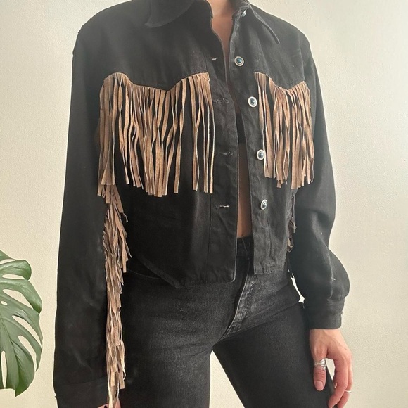 Vintage Morganwear Black Denim Jacket - Picture 1 of 8